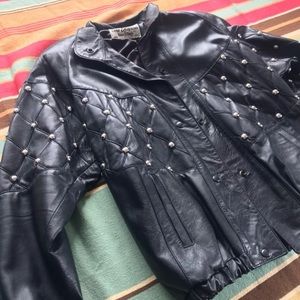 Vintage studded leather jacket